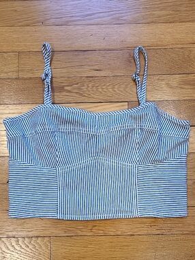 Universal Thread Blue & White Striped Cropped Cami